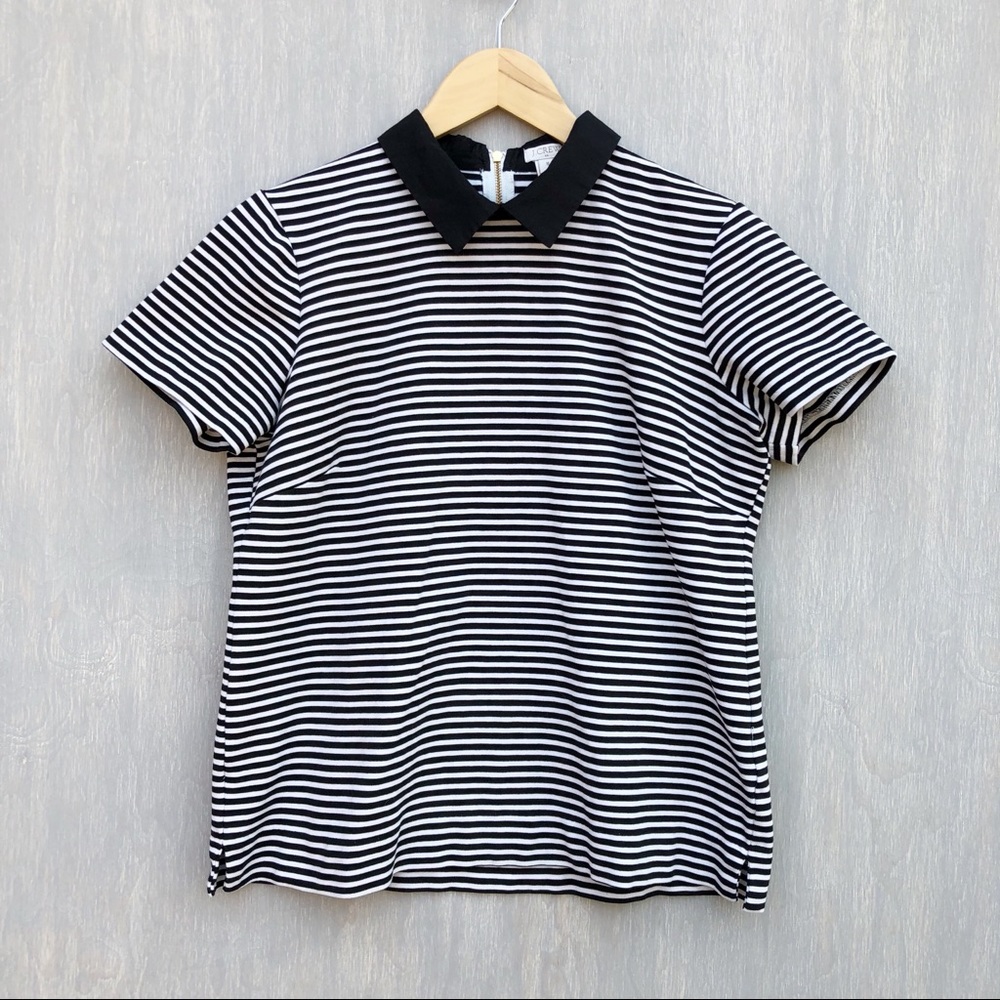 J. Crew Factory striped Peter Pan collar top M